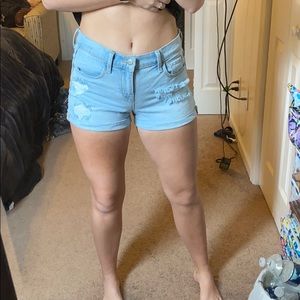 Light blue jean shorts